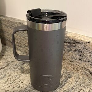 Gray Insulated Travel Mug with Handle